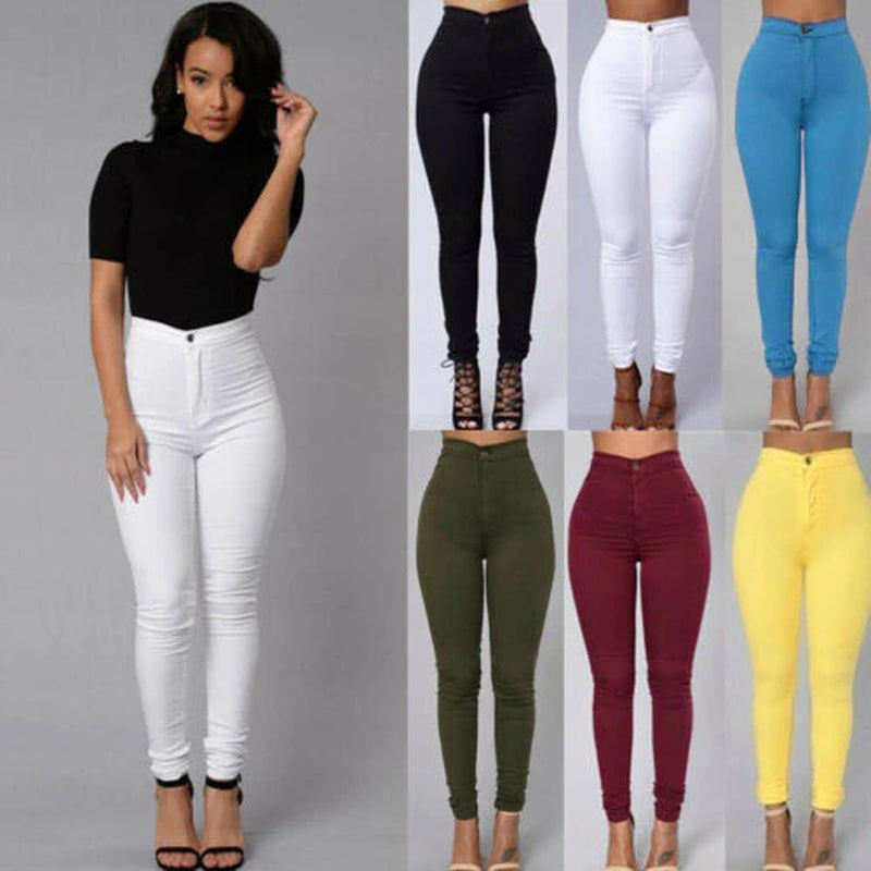 Hot Women Pencil Stretch Slim Denim Skinny Jeans Pants High Waist Jeans Trousers /